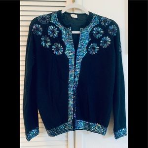 VINTAGE•Sparkling Black✨Beauty✨ Lambswool/Angora Sweater